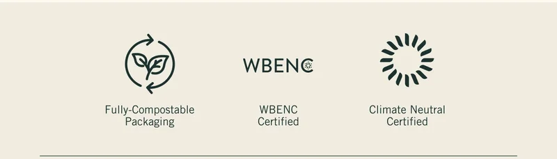 Certified Plant Based. WBE NC Certified. Fully-Compostable Packaging. Climate Neutral Certified.