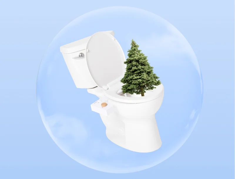 IMAGE OF A TOILET AND A TREE