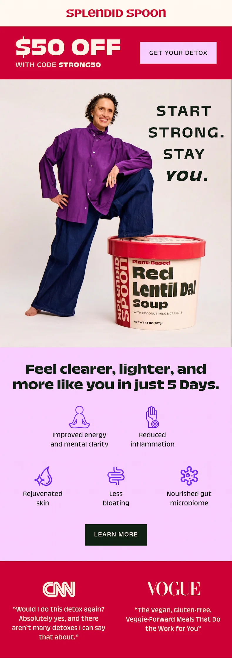 Use code STRONG50