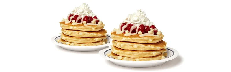 Two White Chocolate Raspberry pancake 4 stacks