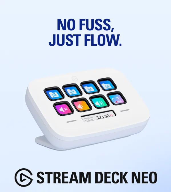 No fuss, just flow. Stream Deck Neo.