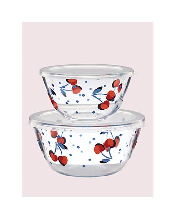 Vintage Cherry Dot Round Serve-And-Store Set