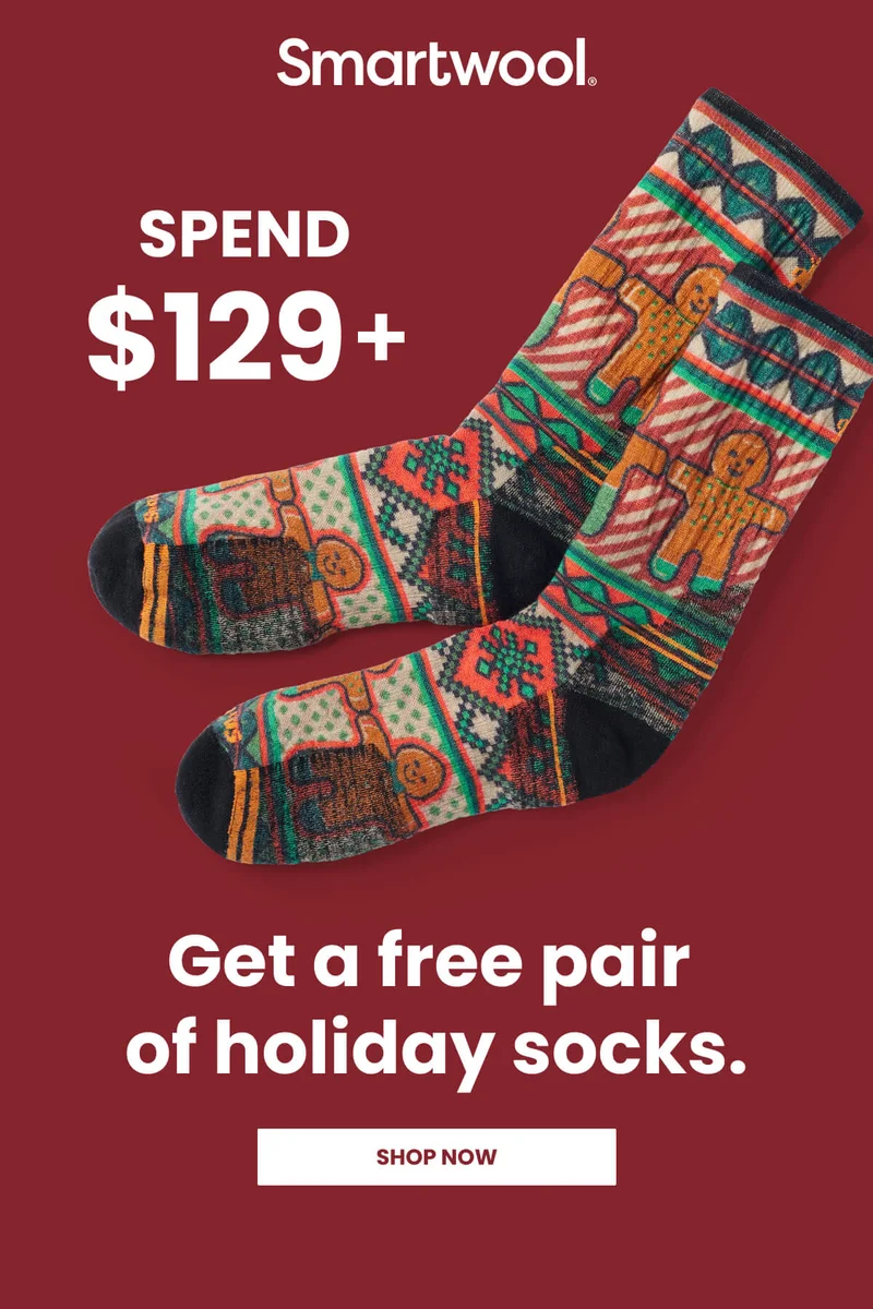 Get a free pair of holiday socks.