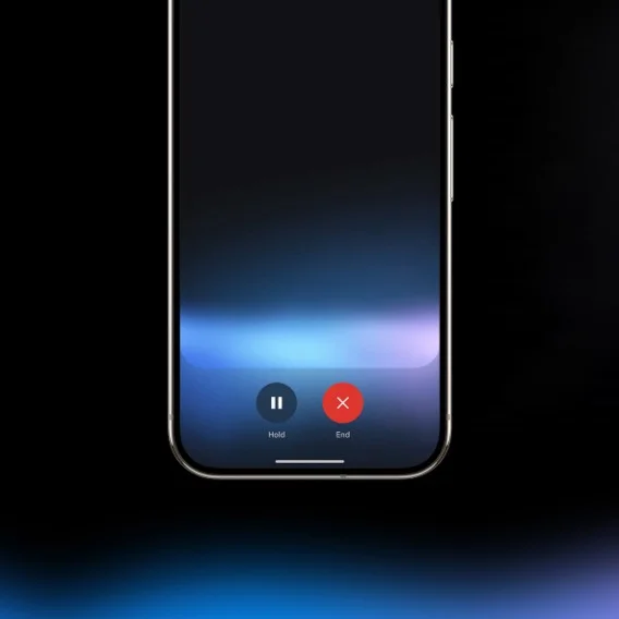 picture of a smartphone with the buttons 'hold' and 'end'
