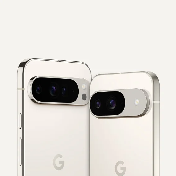 a picture of two Pixel 9 phones side by side