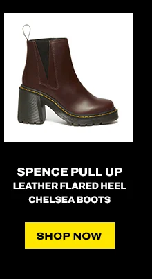 Spence Pull Up Leather Flared Heel Chelsea Boots