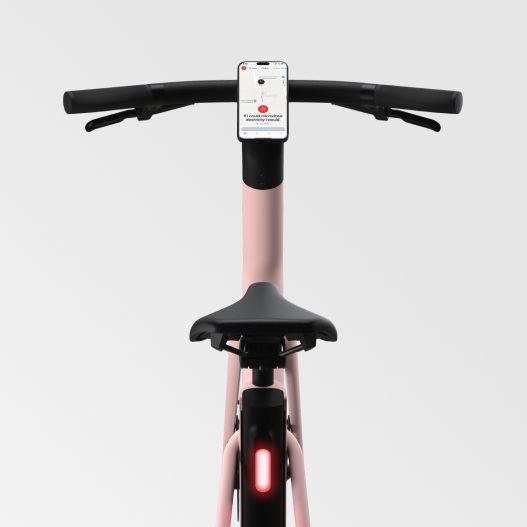 A render of a Cowboy Cruiser ST from behind and abovem showing the bike's cockpit