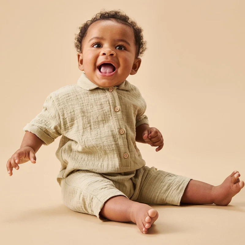 Image of Sage Muslin Relaxed Jumpsuit