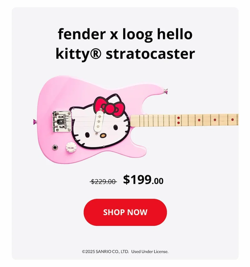 Fender x Loog HelloKitty Stratocaster - SHOP NOW