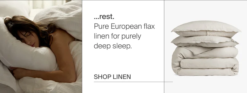 European flax linen. Shop Linen