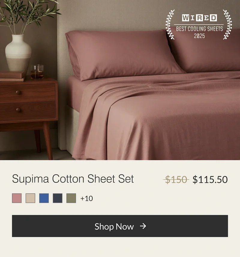 Buffy Supima Cotton Sheet Set, soft durable cotton sheets designed for breathable comfort.