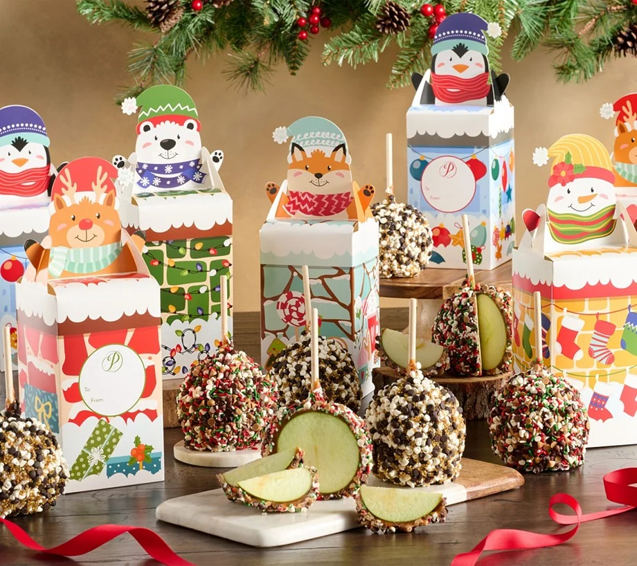 SH12/11 Mrs.Prindable's 10-Piece Large Holiday Apples w/ Gift Boxes