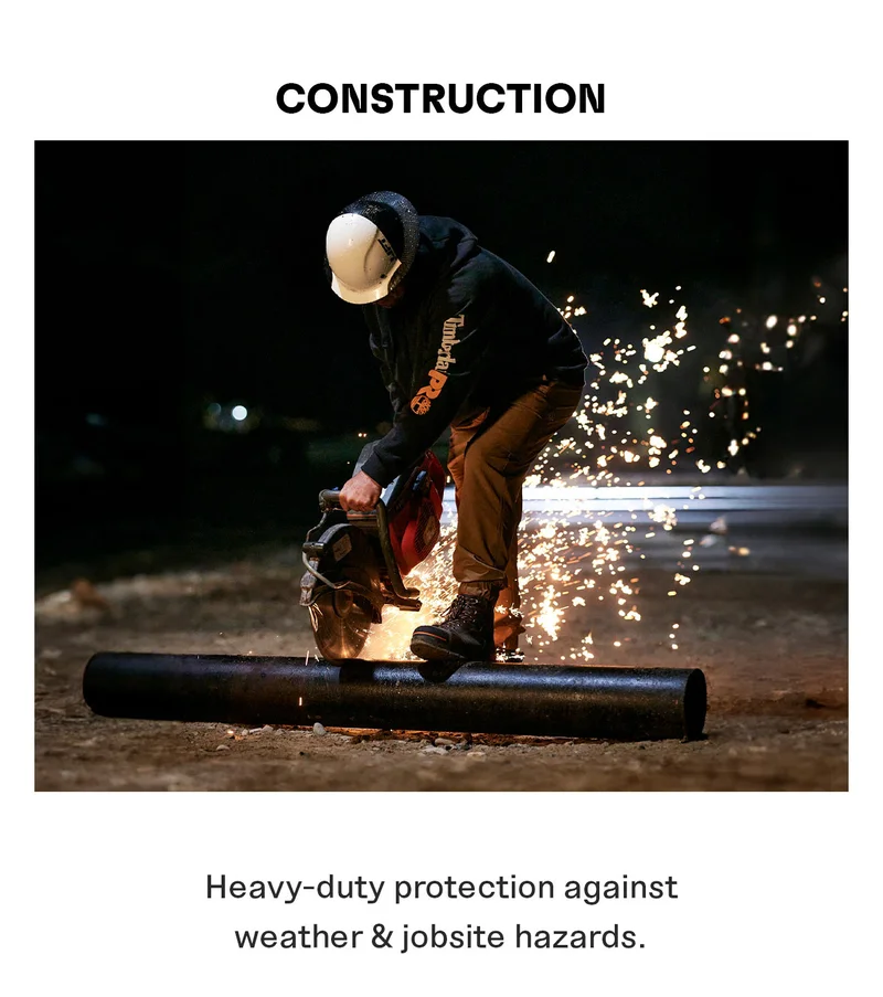 Construction. Heavy-duty protection against weather & jobsite hazards.