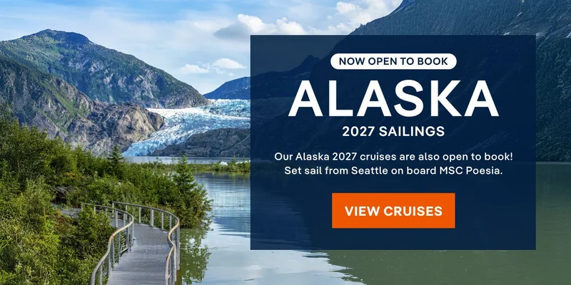 Now Open to Book – Alaska 2027
Sailings – Our Alaska 2027 cruises are also open to book! Set sail from Seattle on board MSC Poesia. – Click to View Cruises & Book Now Now Open to Book – Alaska 2027 Sailings – Our Alaska 2027 cruises are also open to book! Set sail from Seattle on board MSC Poesia. – Click to View Cruises & Book Now