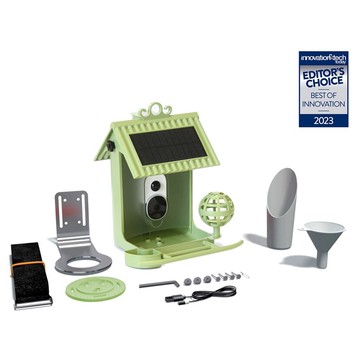Hello Birdie Smart Bird Feeder with Solar Roof & Accessories