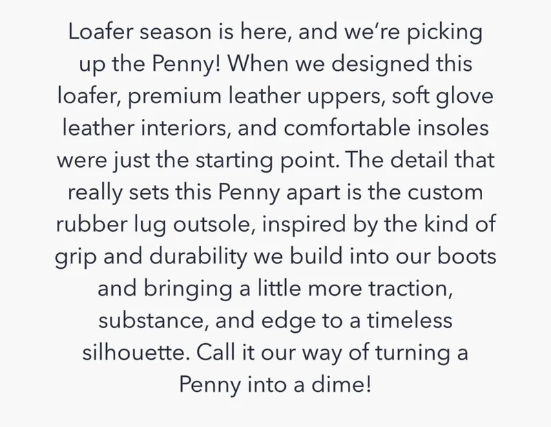 The Penny Lug Sole Loafer