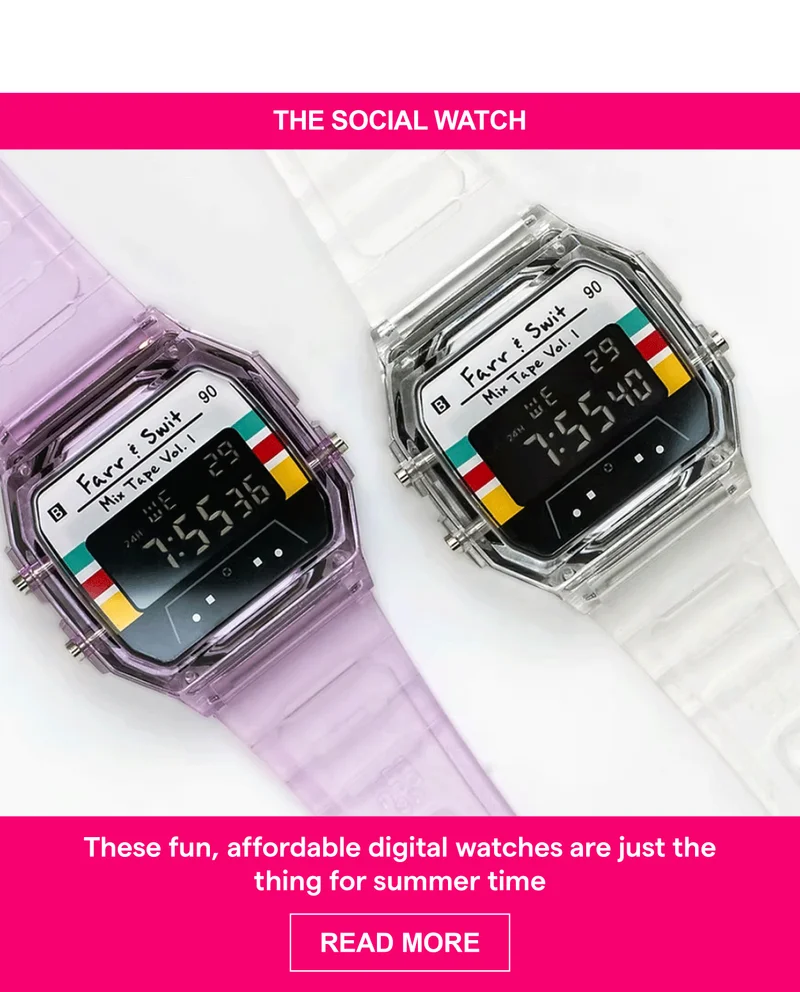 These fun, affordable digital watches are just the thing for summer time
