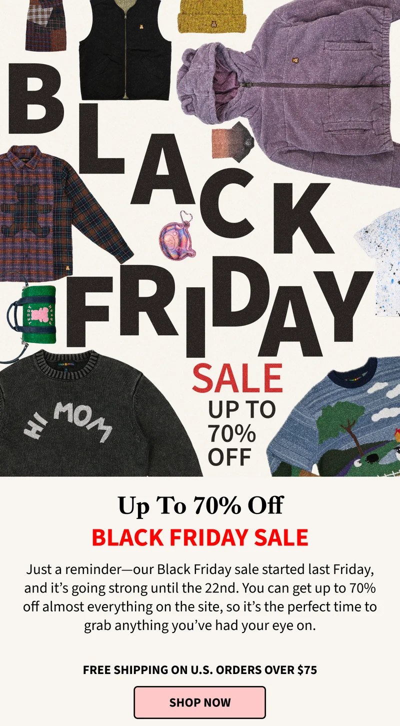 Black Friday sale is on now, up to 70% off!