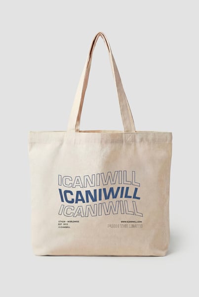 Image of ICIW Cotton Tote Bag Print Light Beige