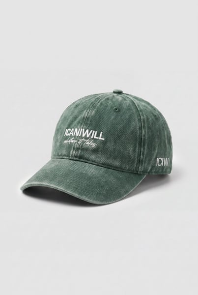 Image of ICIW Baseball Cap Soft Crown Stonewashed Green