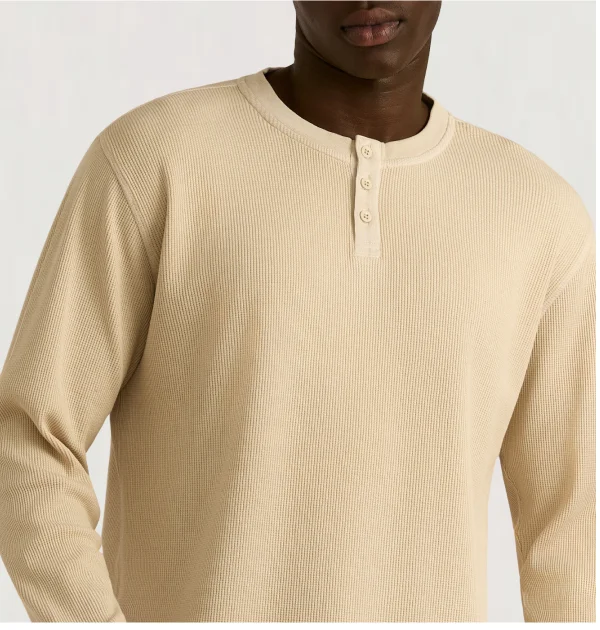 Waffle Henley Long Sleeve
