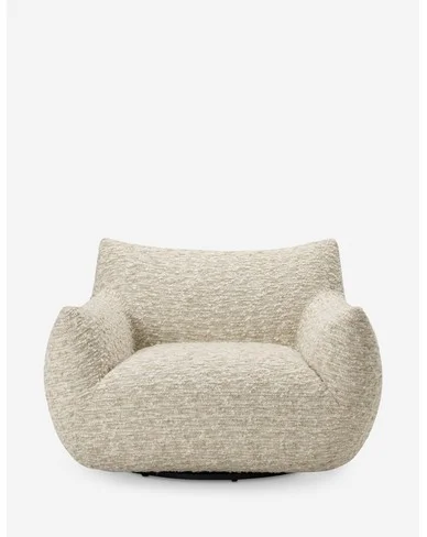 Tasia Swivel Chair-Natural Boucle
