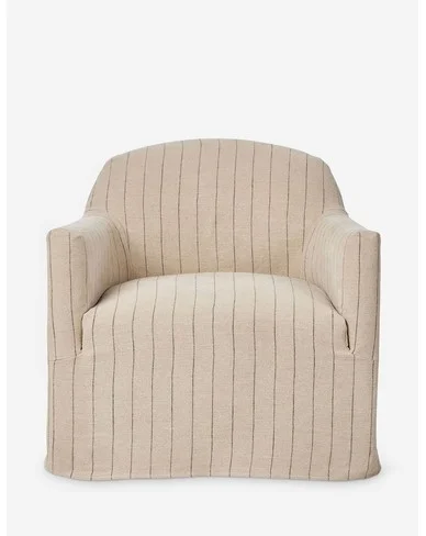 Lowell Slipcover Swivel Chair by Amber Lewis x Four Hands-Flint