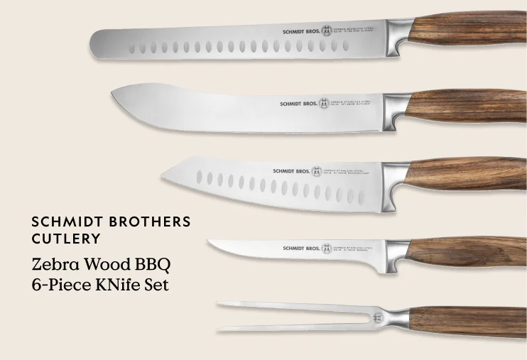Zebra Wood BBQ 6-Piece Knife Set