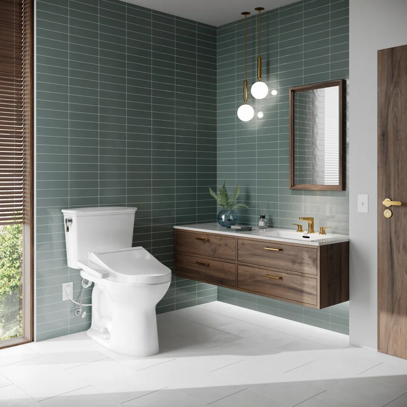 A TOTO WASHLET+ sits in an elegant bathroom.