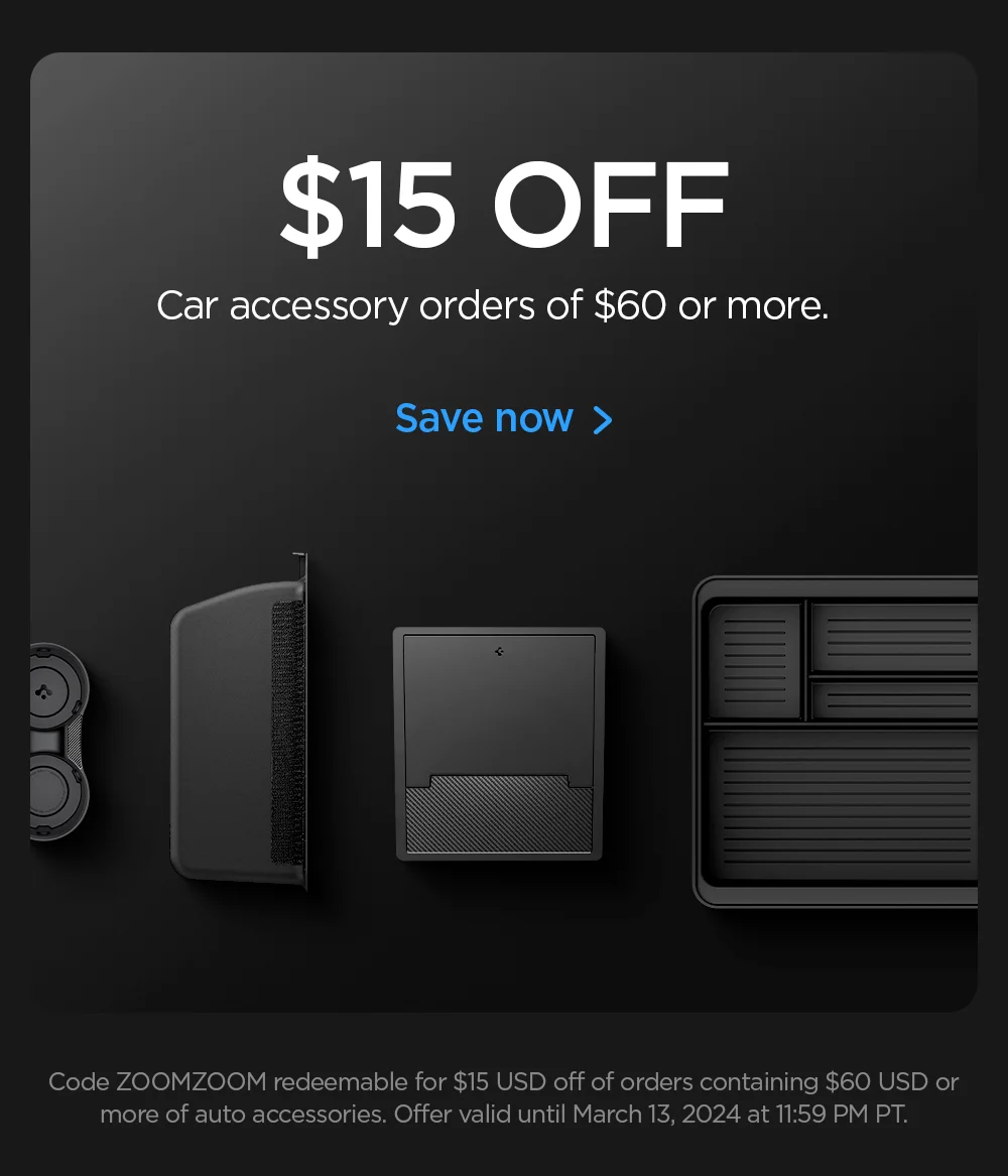 $15 OFF car accessory orders of $60 or more. Save now.