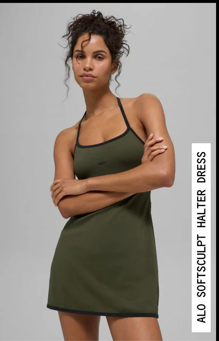ALO SOFTSCULPT HALTER DRESS