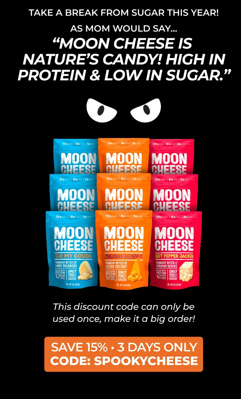 Moon Cheese | As Mom would say "Moon Cheese is Nature's Candy" | Save 15% 3 days only | Code: SPOOKYCHEESE