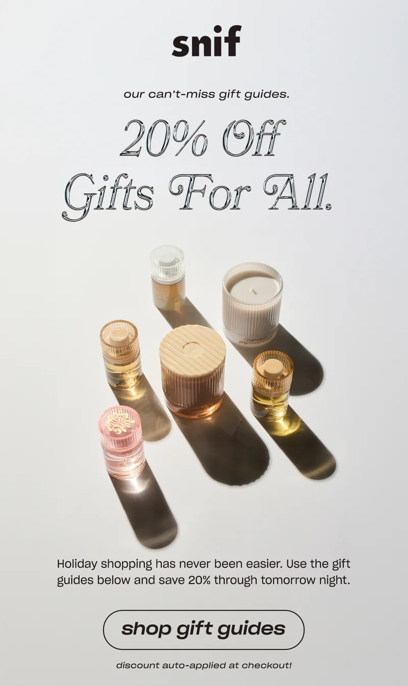 Holiday shopping has never been easier. Use the guides below and save 20% sitewide until tomorrow night.