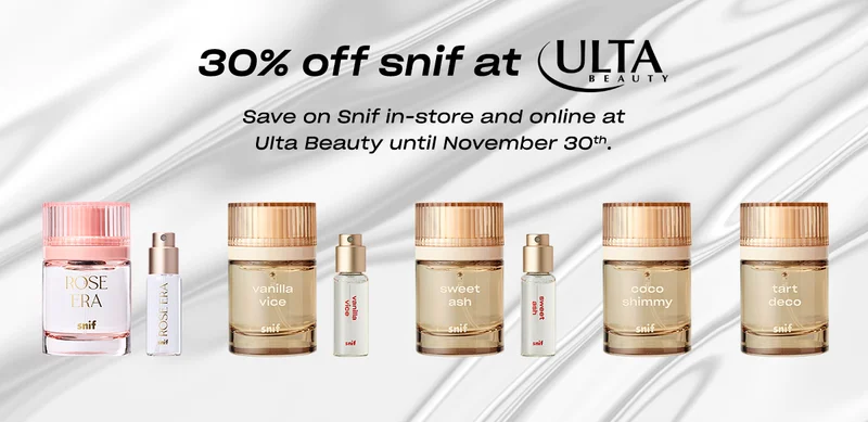 30% off Snif at Ulta Beauty! Save on Snif in-store and online at Ulta Beauty until November 30th.