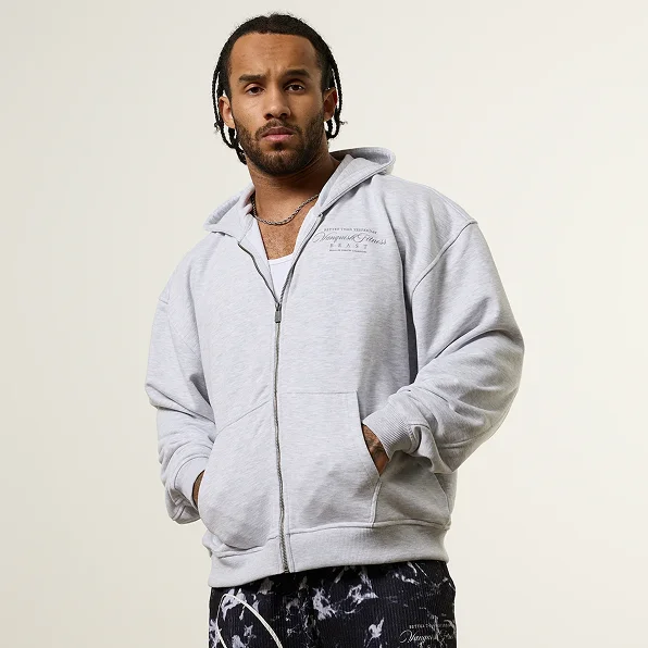 Vanquish x JBeast Grey Oversized Full Zip Hoodie