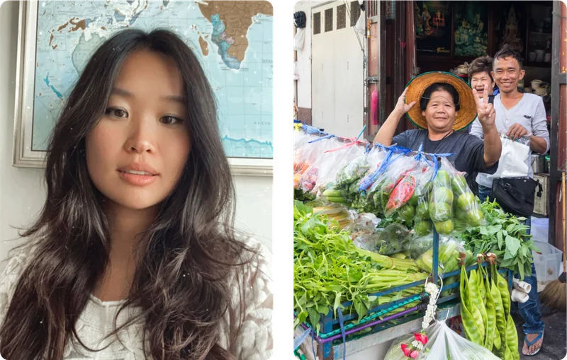 Left: Pier Nirandara; Right: local street vendor