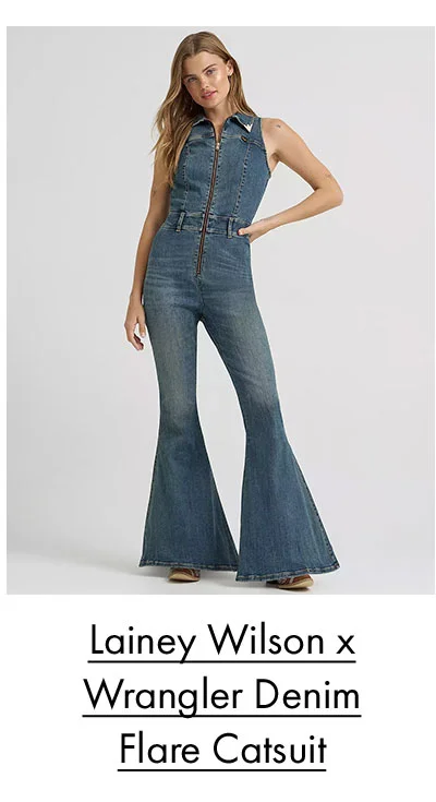 Lainey wilson x Wrangler denim flare catsuit