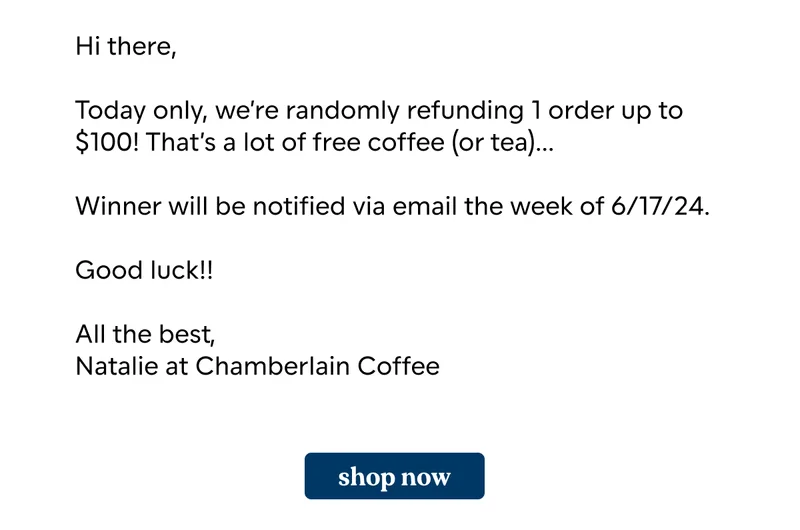 random refund today only