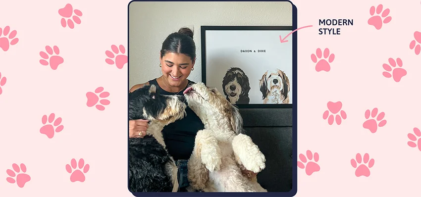 Modern Two Pet Portrait