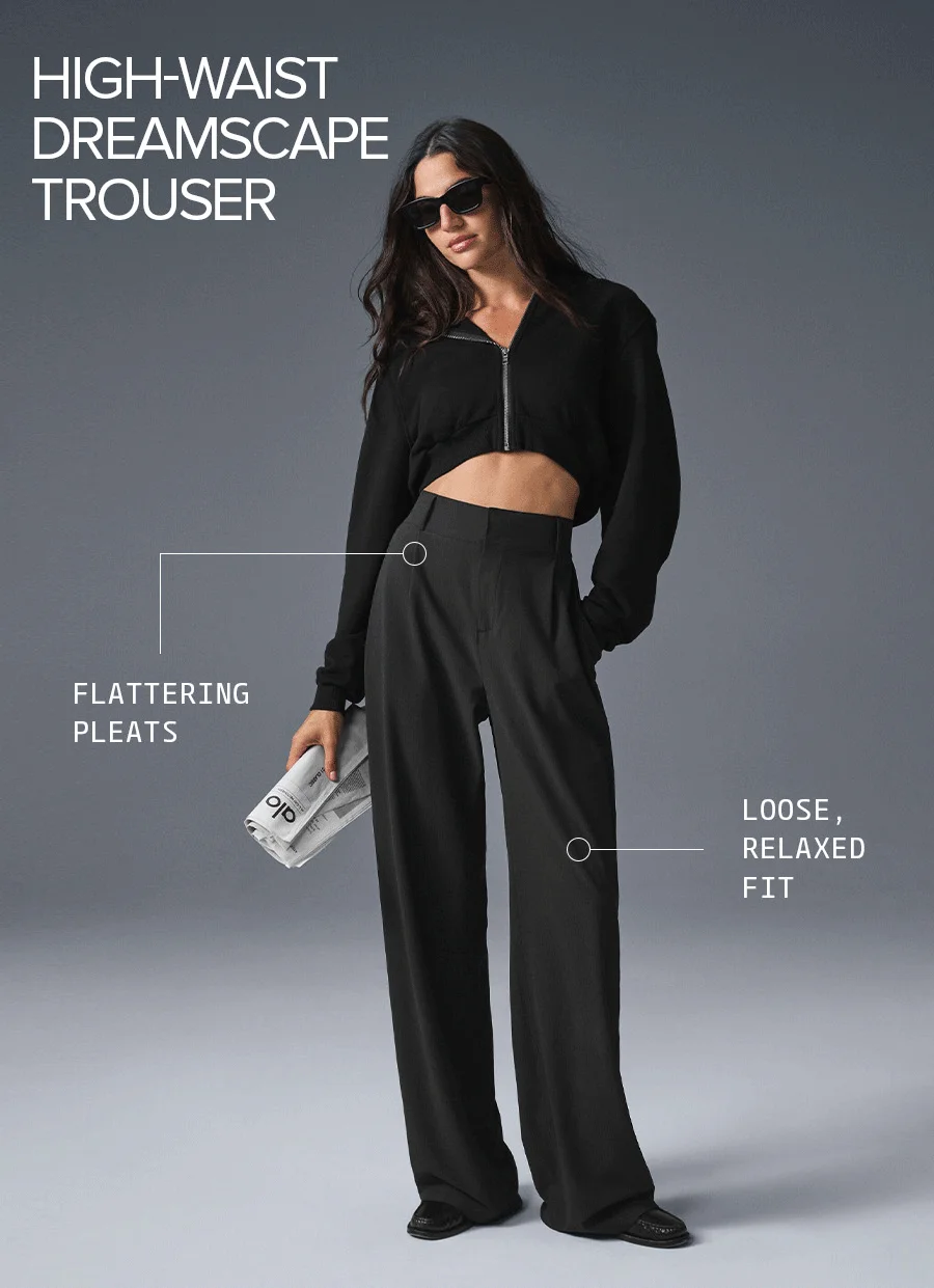 High-Waist Dreamscape Trouser. Flattering Pleats. Loose, Relaxed Fit