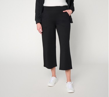 Denim & Co. Regular EasyWear French Terry Crop Pant