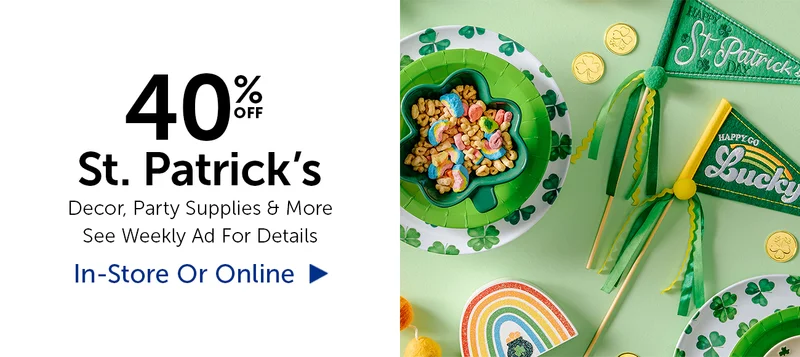 40% Off St. Patrick's - Decor, Party Supplies & More