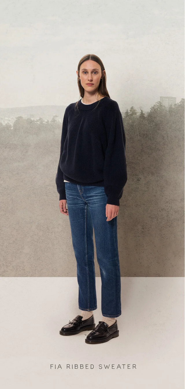Fia Ribbed Sweater Navy