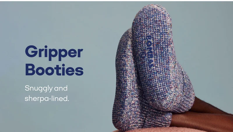 Gripper Booties. Snuggly and sherpa-lined.