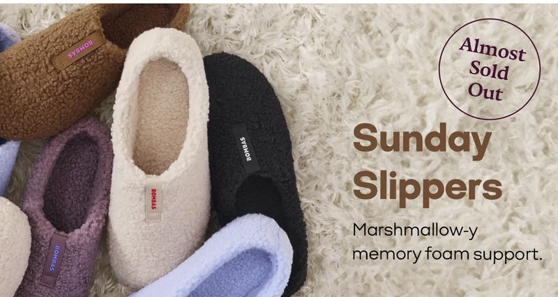 Almost Sold Out. Sunday Slippers. Marshmallow-y memory foam support