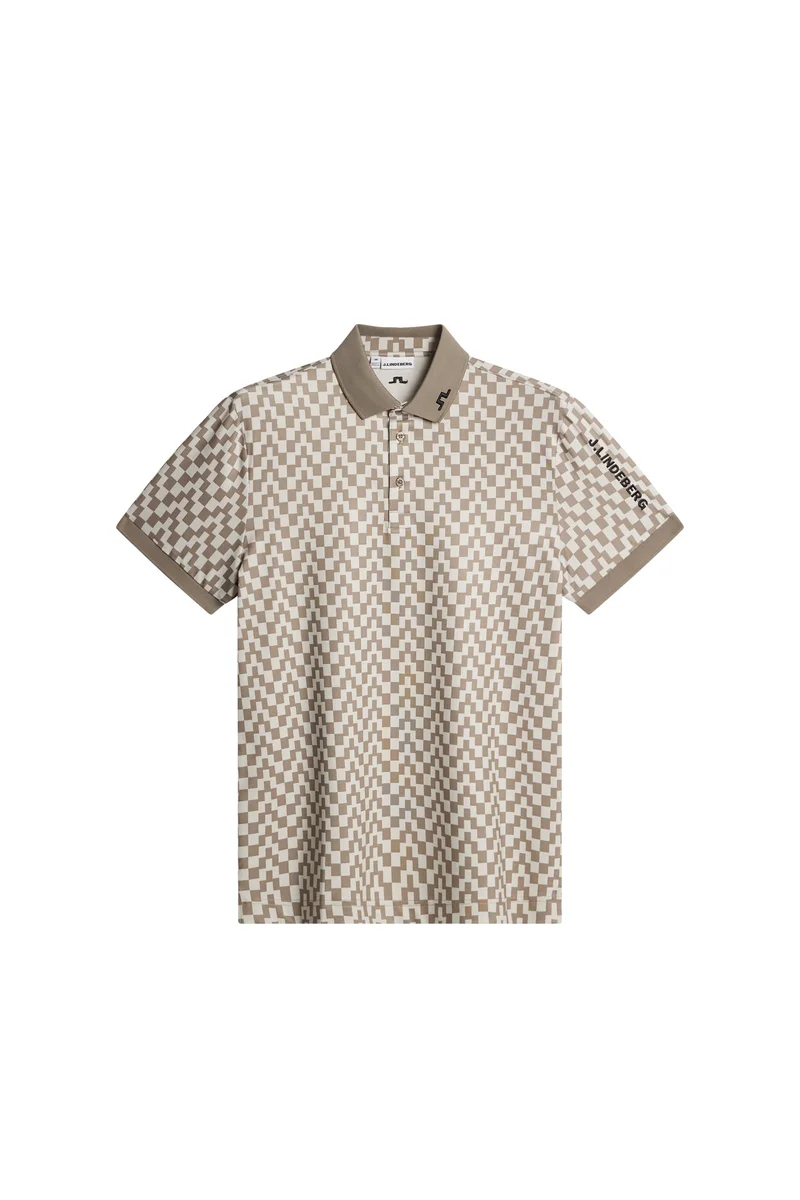 Image of Tour Tech Print Polo / Bridge Stack Brindle M