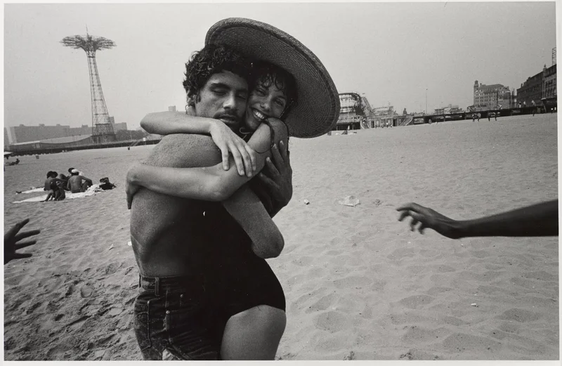 couple hugging with closed eyes