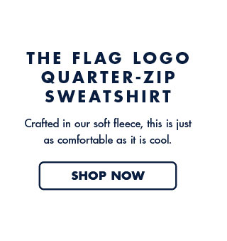 The flag logo quarter-zip sweatshirt     Crafted in our soft fleece, this is just as comfortable as it is cool.