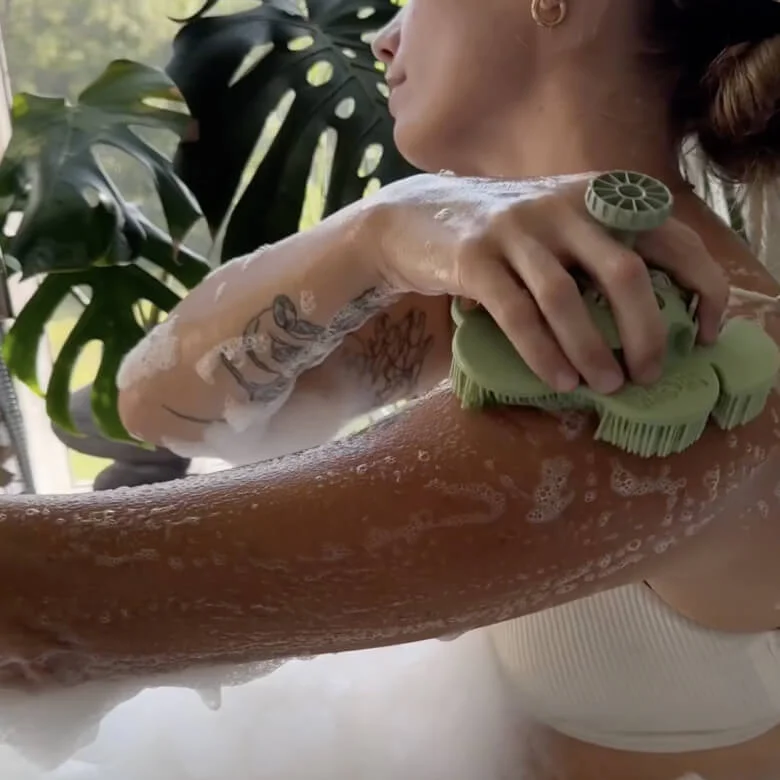 Women in a bubble bath with a smoosh