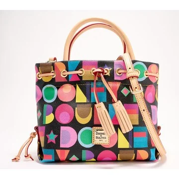 Dooney & Bourke Art Deco Coated Cotton Tassel Tote